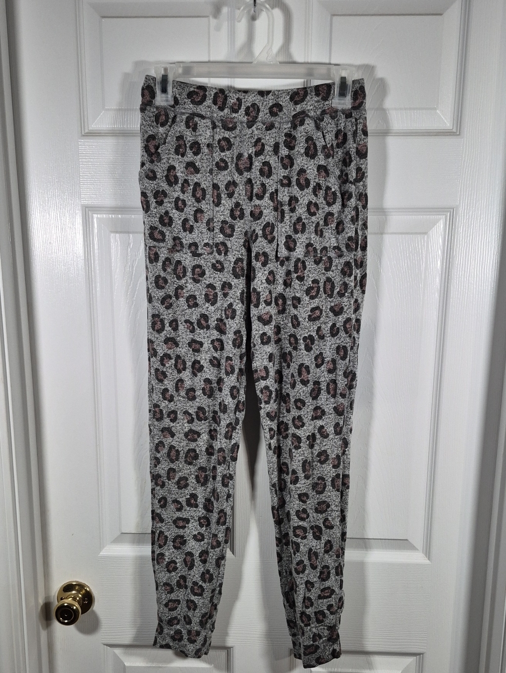 Cat & Jack Girls' Leopard Print Jogger Pants - Pink and Gray